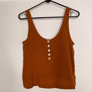 Everlane Silk Button-Front Camisole - Rust